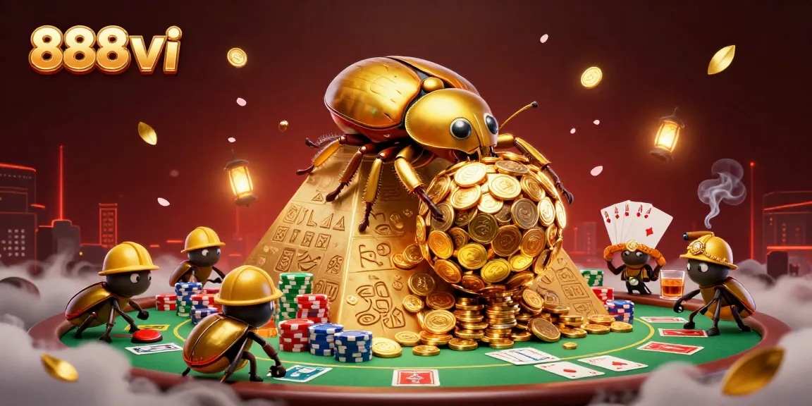 Experience the excitement of 888vi with dynamic casino elements and golden coins rolling amid thrilling gameplay.