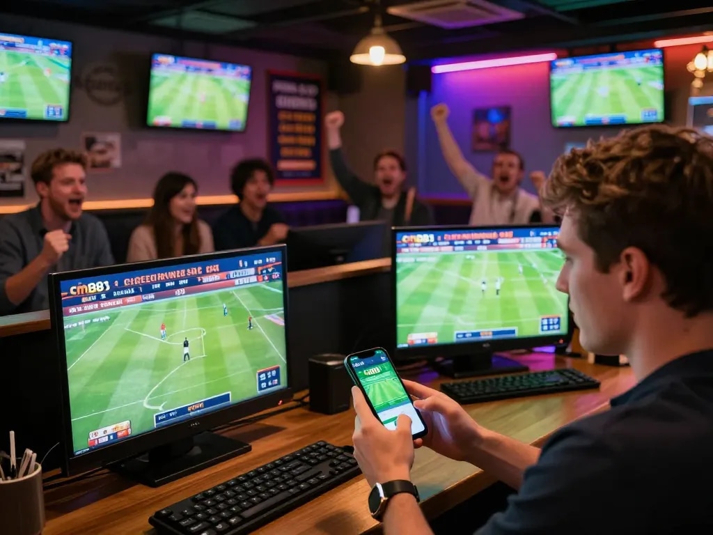Watch thrilling sports events and place bets with cm88 in an engaging sports bar atmosphere.
