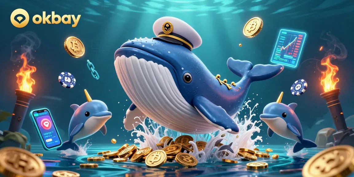 Join the excitement at okbay, where playful dolphins showcase poker skills amidst golden coins.