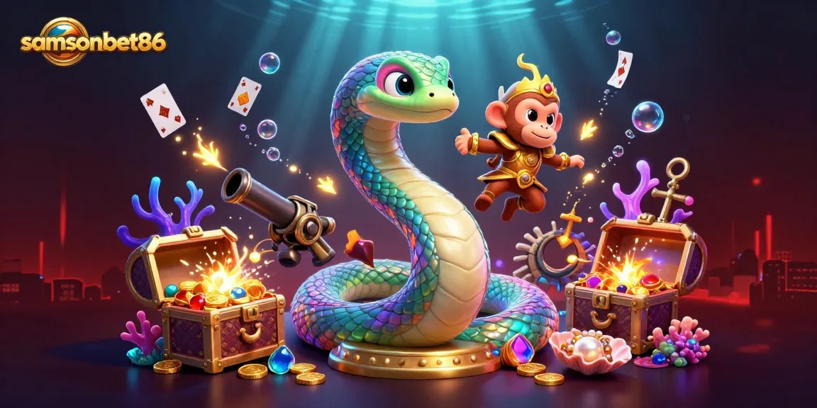 Engage with samsonbet86's vibrant 3D casino artwork showcasing gambling excitement and action.