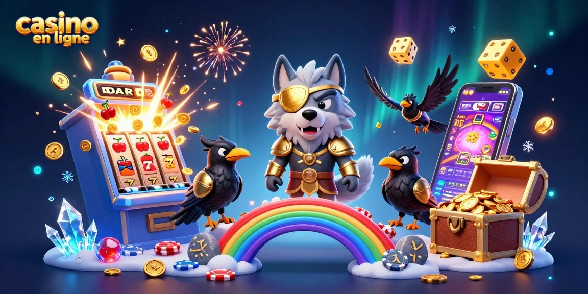 Plongez dans l'univers du casino en ligne avec un loup Odin, des machines à sous et des trésors