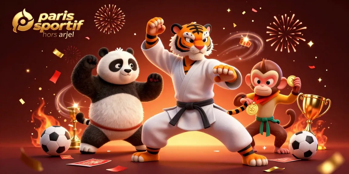 Découvrez les paris sportif hors ARJEL à travers une illustration dynamique de maîtres Kung Fu.