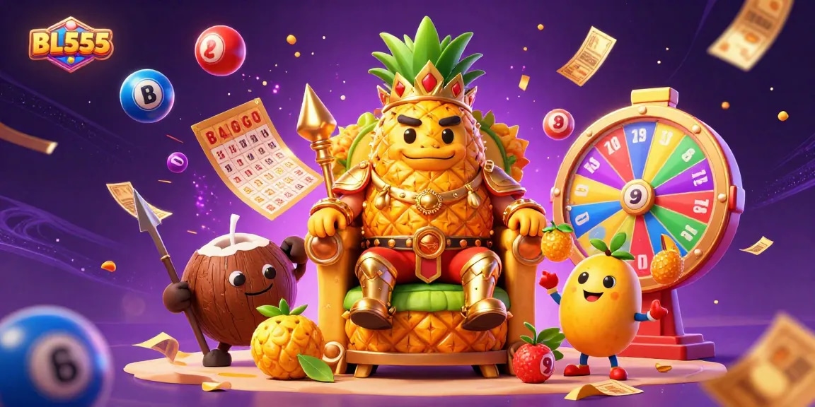 Engage with exciting games at BL555, featuring vibrant scenes and colorful lottery elements.