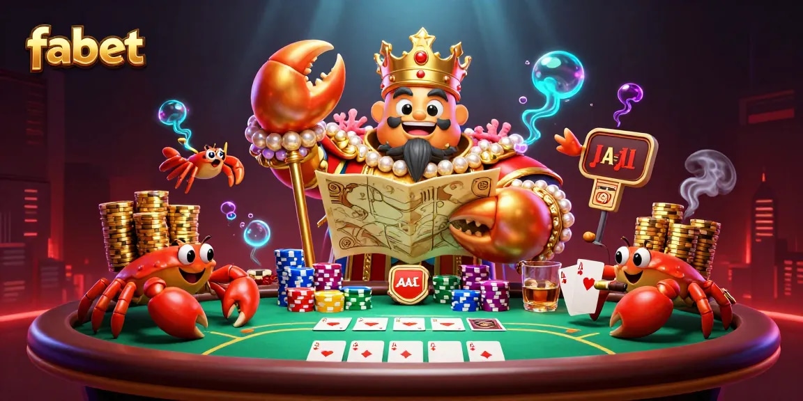 Experience thrilling poker action with fabet's golden crab emperor and vibrant gaming elements.