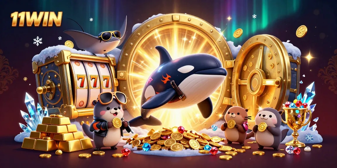 Join the fun at 11WIN with our vibrant sea characters gambling in a treasure-filled 3D casino.