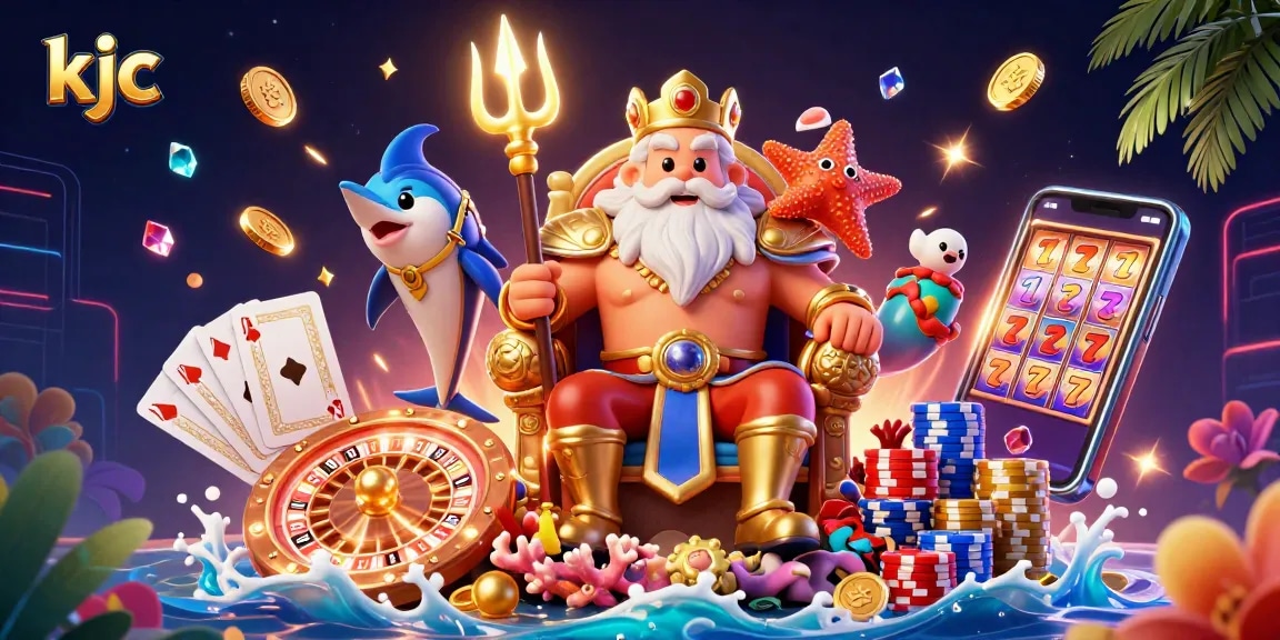 Experience thrilling wins at KJC with vibrant gambling action featuring Neptune and treasures.