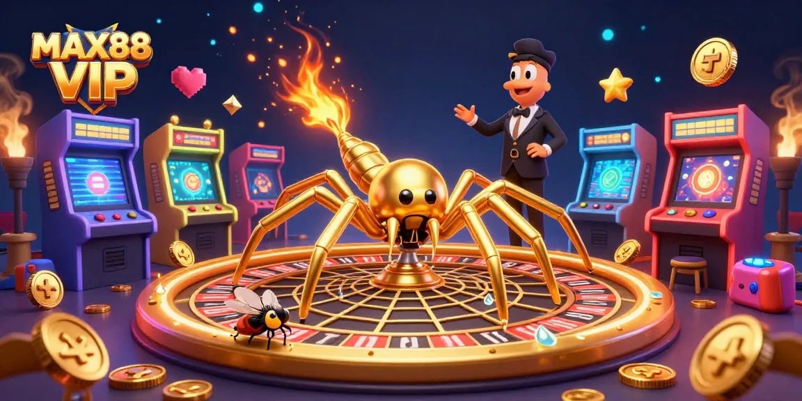 Experience the excitement of MAX88 VIP with animated casino elements, engaging players in vibrant gaming.