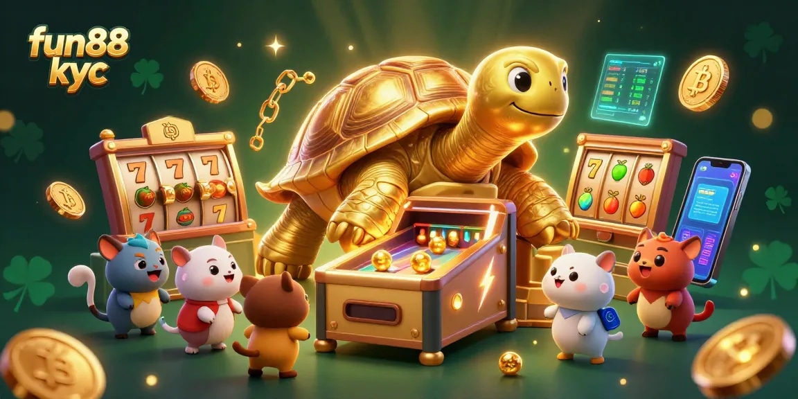 Chơi vui nhộn tại Fun88 KYC với rùa vàng và trò chơi pinball đặc sắc.