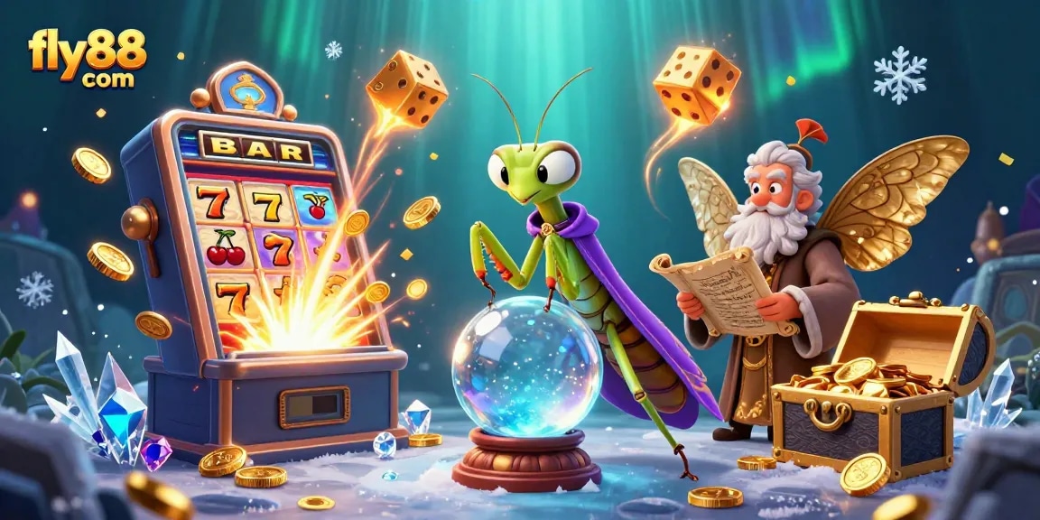 Experience the thrill of fly88 com with a vibrant 3D casino scene featuring fortune tellers and exciting game elements.