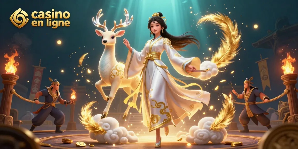 Découvrez des jeux passionnants au casino en ligne avec une illustration 3D vibrante d'éléments mystiques.