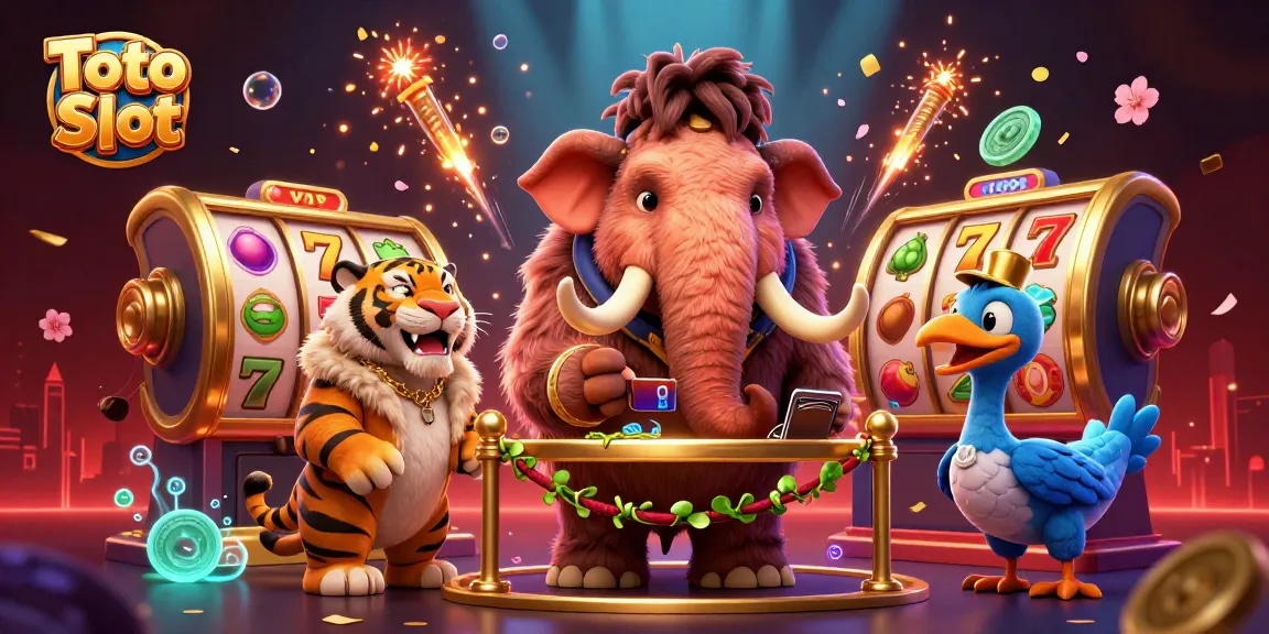 Menangkan permainan Toto Slot dengan ilustrasi 3D menakjubkan yang menggambarkan karakter yang bersemangat.