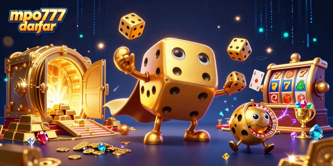 Target winning moments with mpo777 daftar in a vibrant 3D casino illustration.