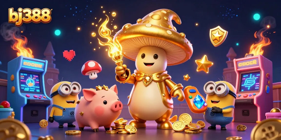 Engage in thrilling gameplay at bj388, featuring a golden wizard and treasure-hunting elements.
