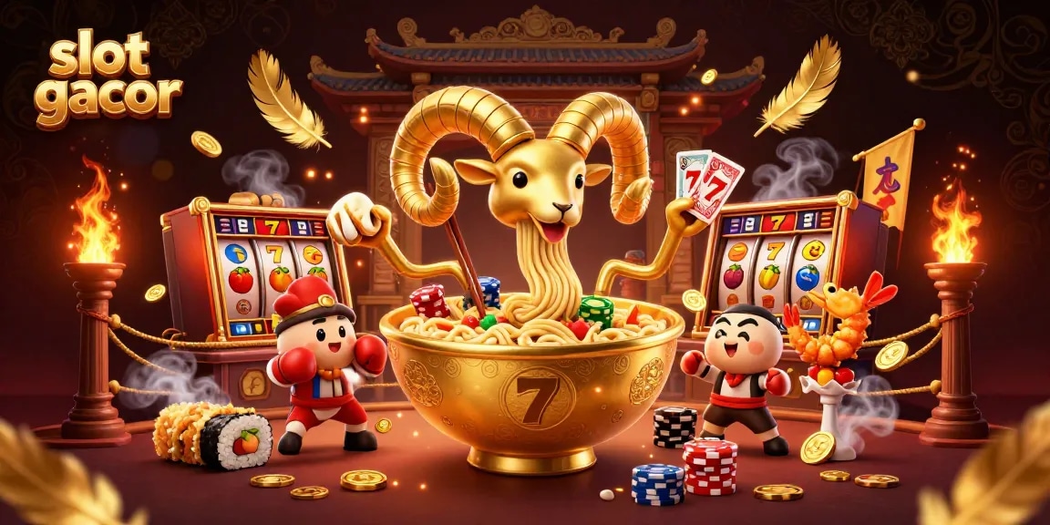 Experience winning moments in slot gacor with vibrant cartoon characters set in an energetic casino scene.