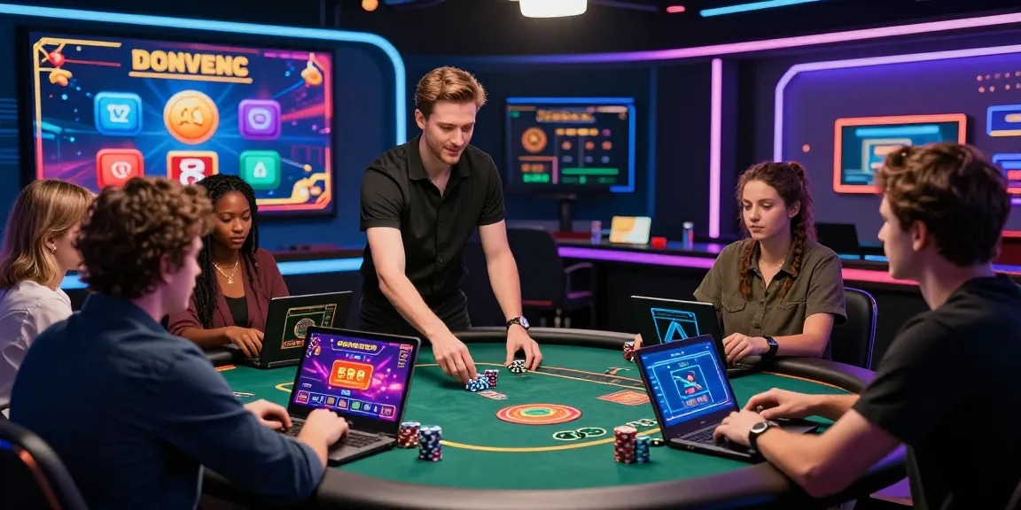 casino sicuri non AAMS engaging online gaming scene with diverse players and vibrant atmosphere