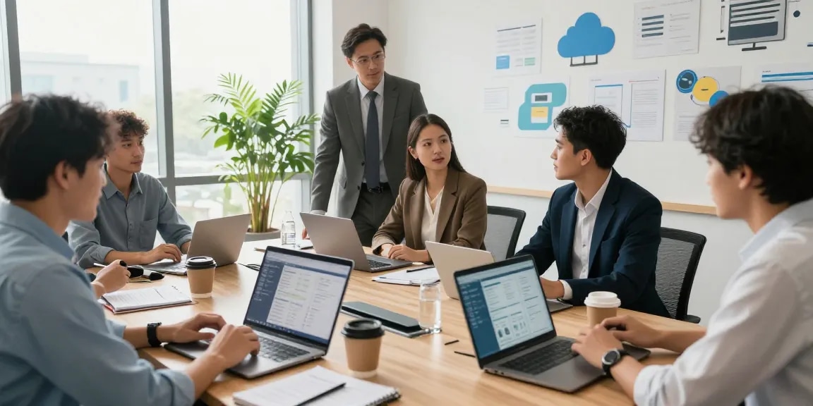 Enhance your business communication with a modern מרכזיה לעסקים solution in a collaborative meeting environment.