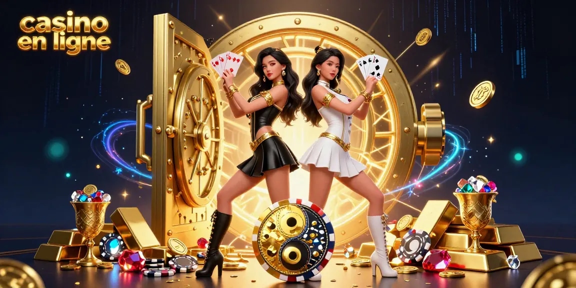 Découvrez le monde palpitant du casino en ligne avec de magnifiques femmes asiatiques jumelles et des éléments de jeu vibrants.