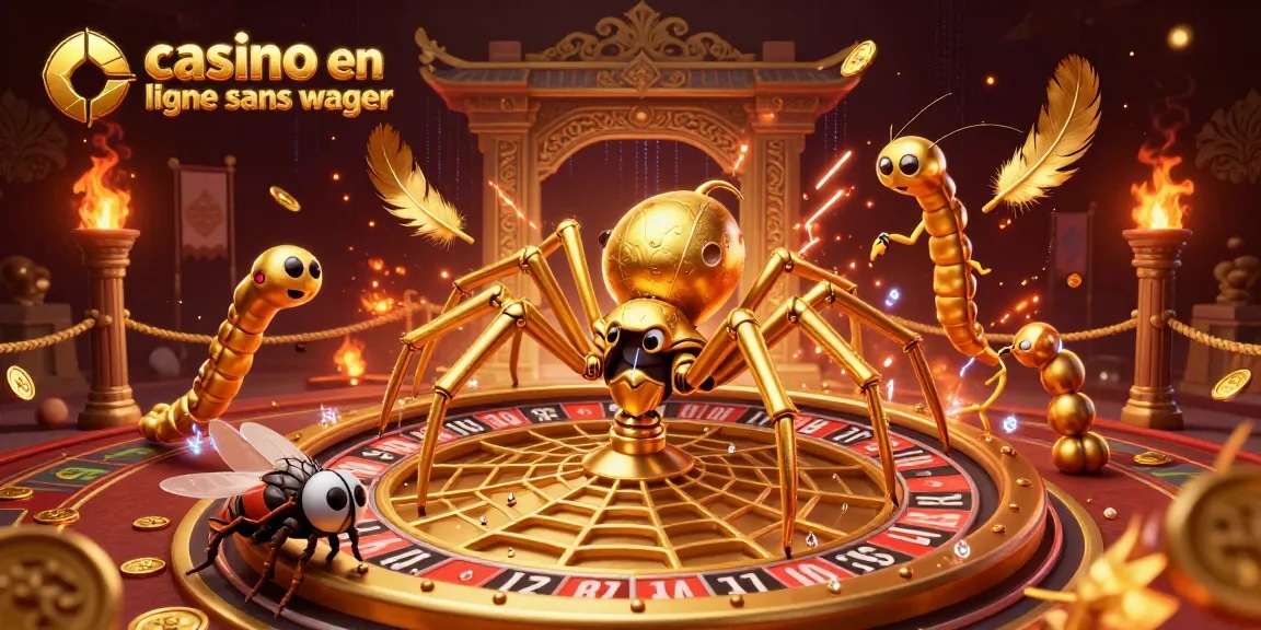 Jouer sur un casino en ligne sans wager avec une araignée dorée et une ambiance immersive.