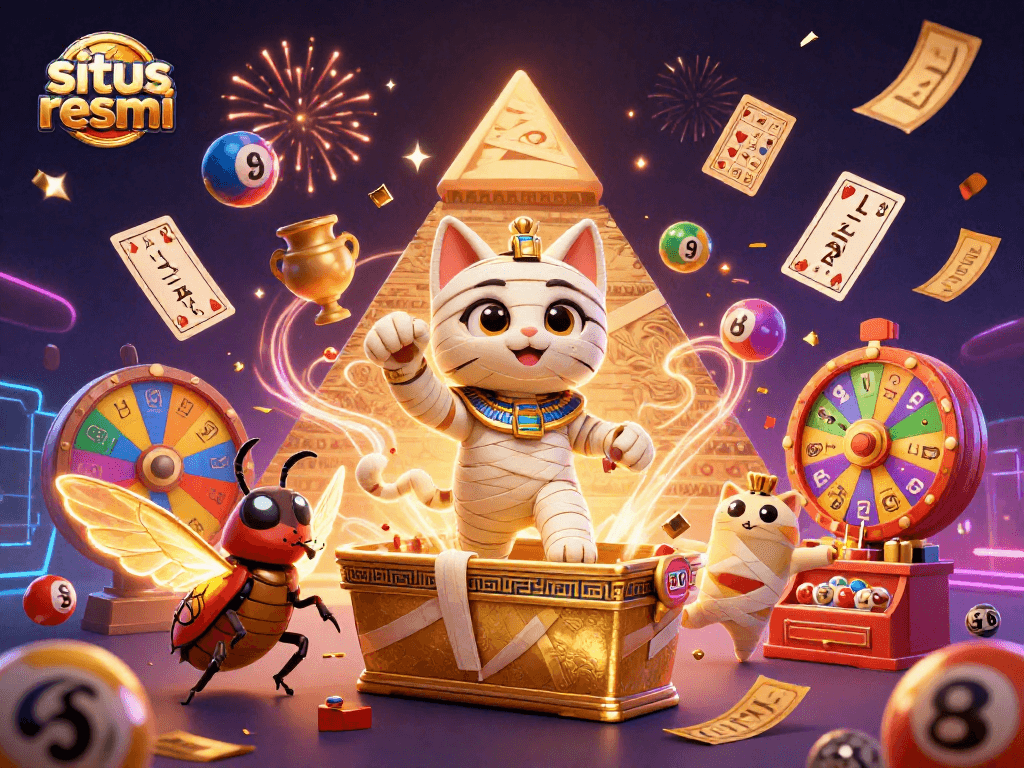 Experience the thrill of situs resmi with a spectacular casino scene featuring dynamic lottery games and vibrant energy.