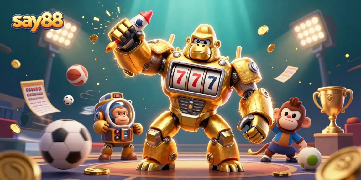 Experience excitement with say88's golden gorilla mech and dynamic sports betting elements.