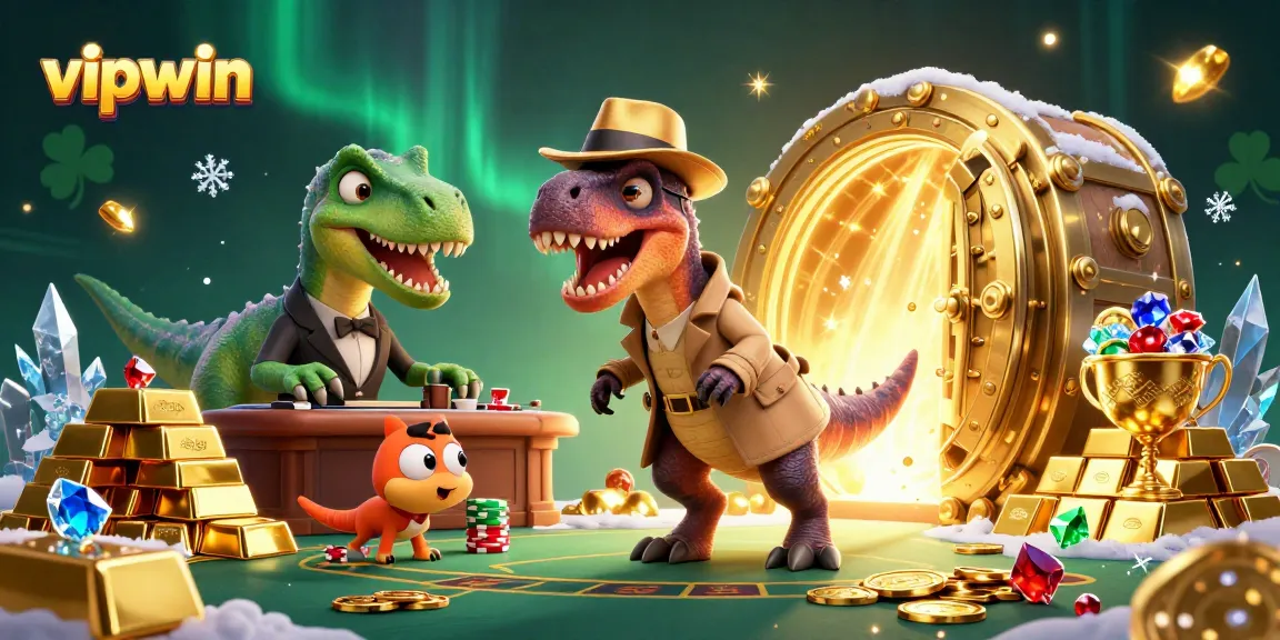 Join the action at vipwin, where a clever velociraptor attempts to win big at a blackjack table.