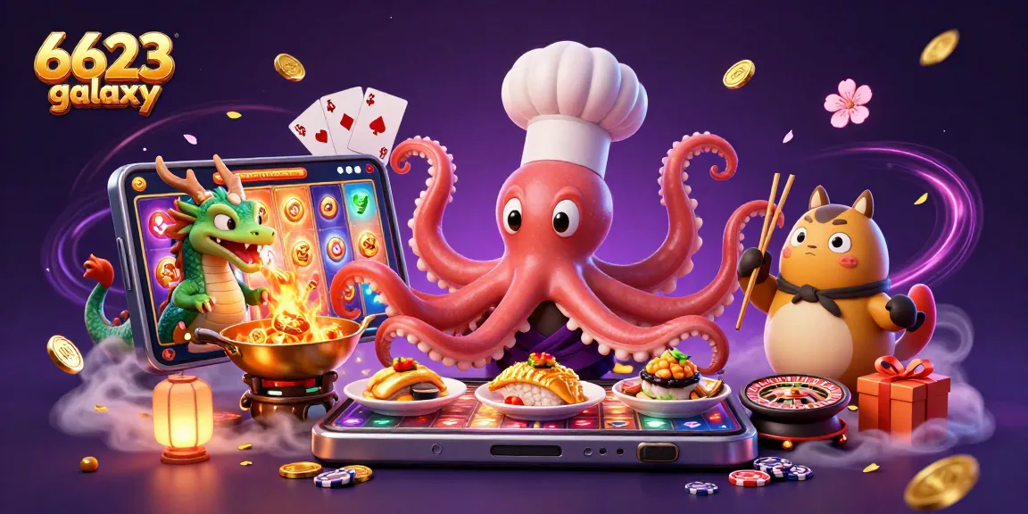 Experience engaging gaming action at 6623 galaxy with vibrant slot game visuals and festive characters.