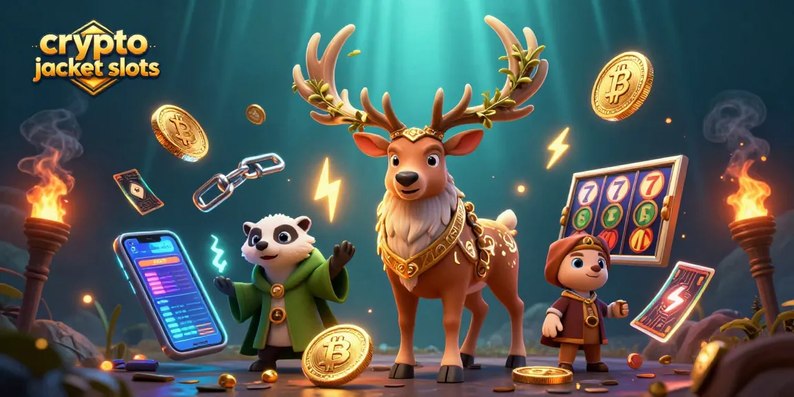 Spin and win with crypto jackpot slots featuring 3D characters and vibrant gaming symbols.