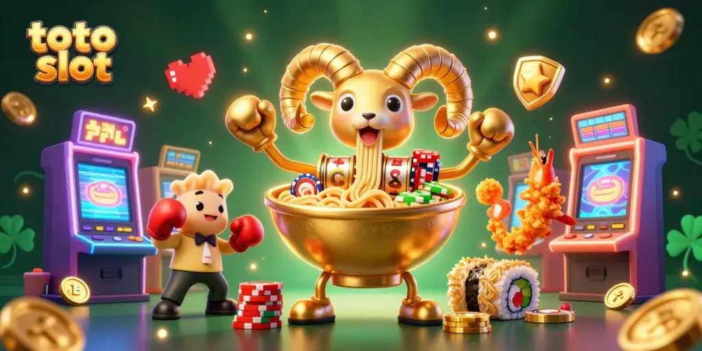 Experience thrilling action with the toto slot illustration featuring a vibrant 3D casino scene.