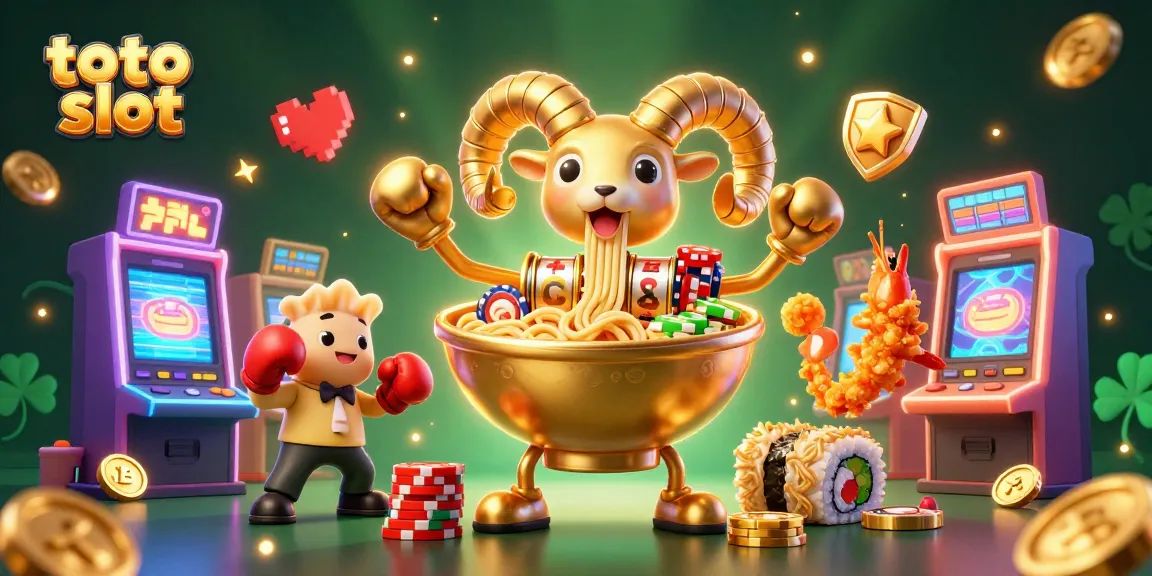 Experience thrilling action with the toto slot illustration featuring a vibrant 3D casino scene.