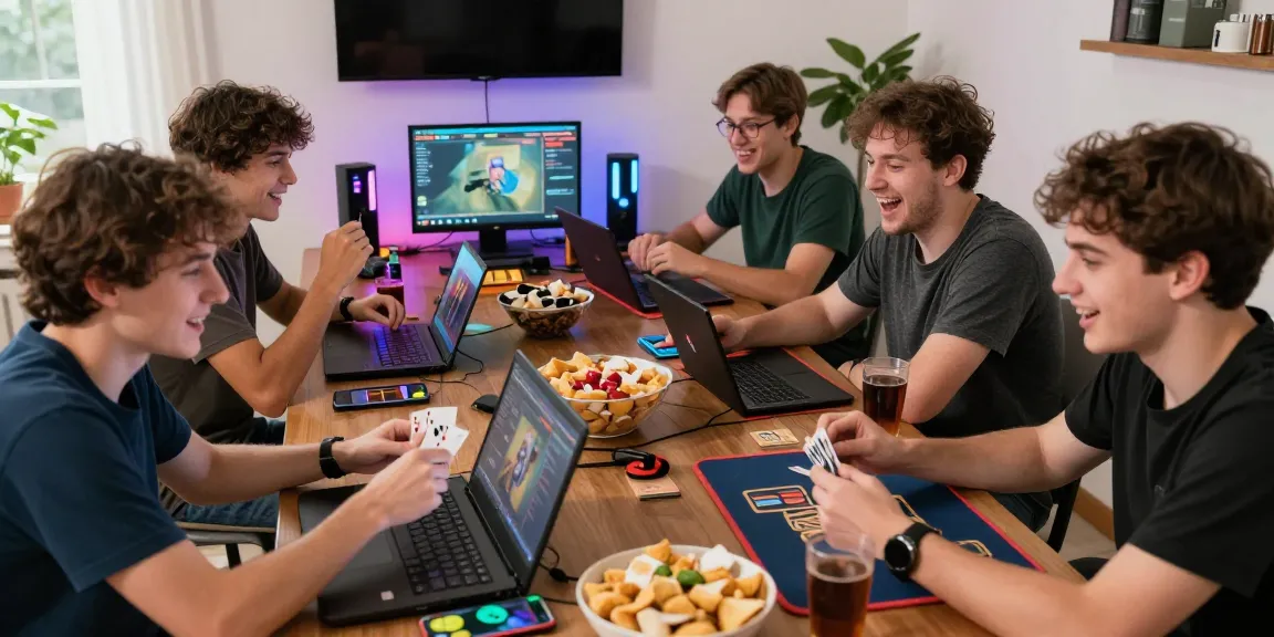 68gamebai players enjoying an online card gaming session with vibrant LED lights.