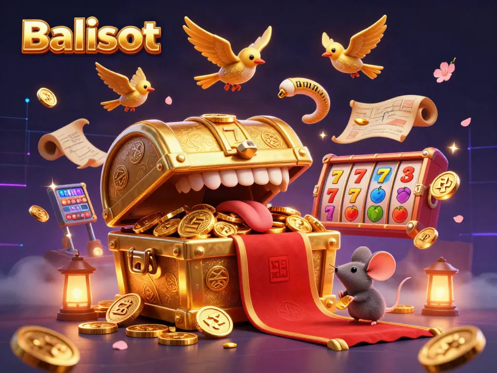 Experience the thrill of Balislot with enchanting characters and vibrant slot symbols.