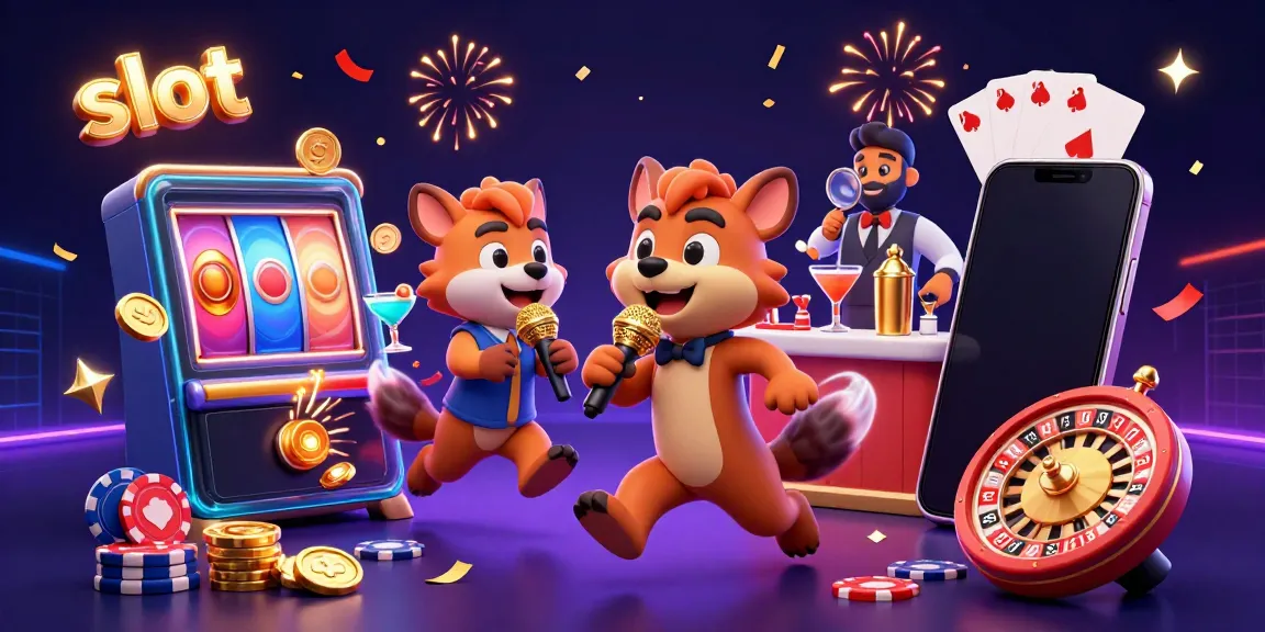 Hyenas animate a lively casino scene with slot machines and cocktails, spotlighting the fun of interactive play.