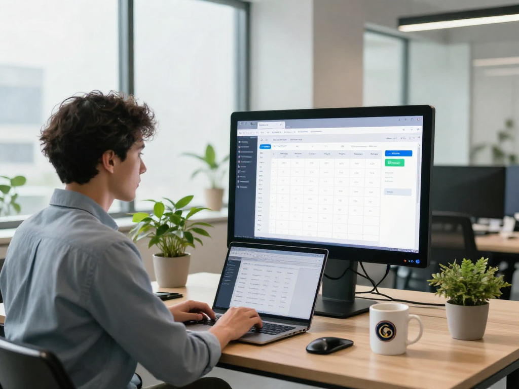 AI receptionist for small business seamlessly managing schedules in a bright modern office.