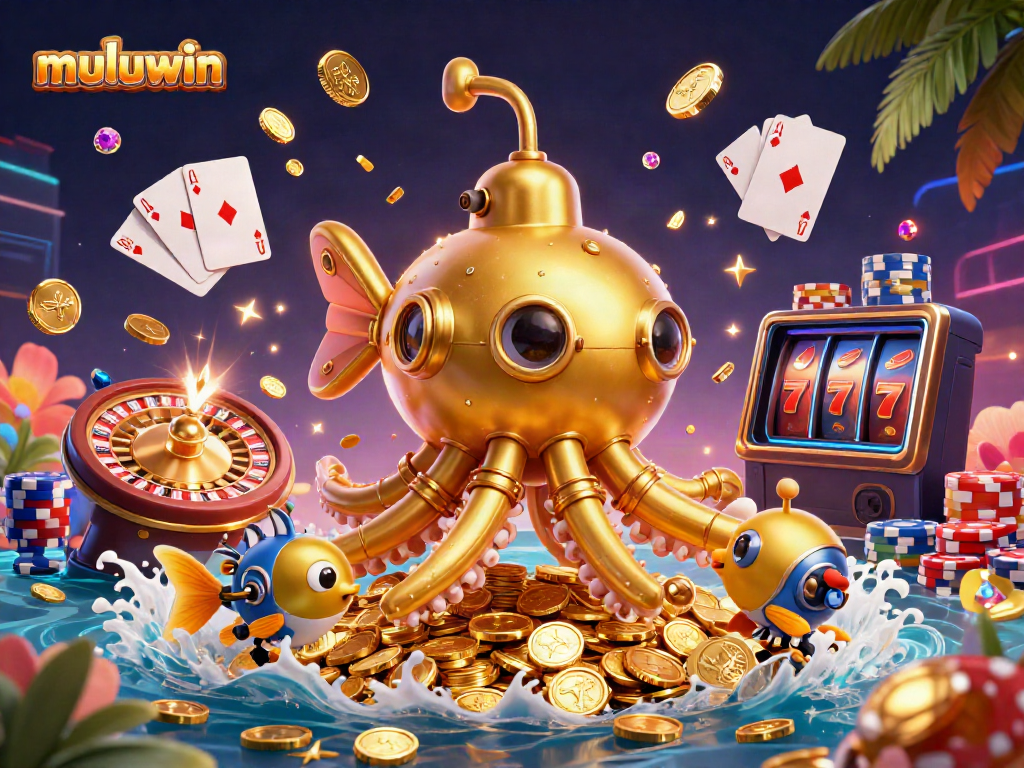 Experience muluwin's thrilling 3D casino adventure with golden coins and vibrant games!