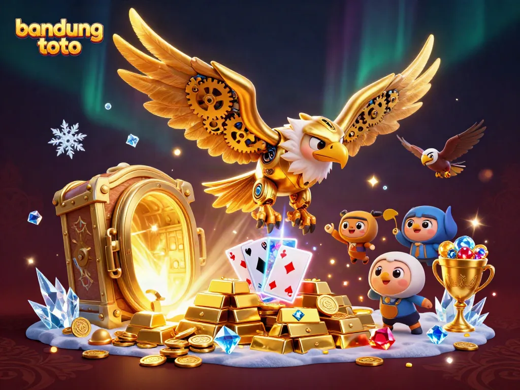 Experience the thrill of bandung toto with a vibrant 3D casino scene filled with treasures and excitement.