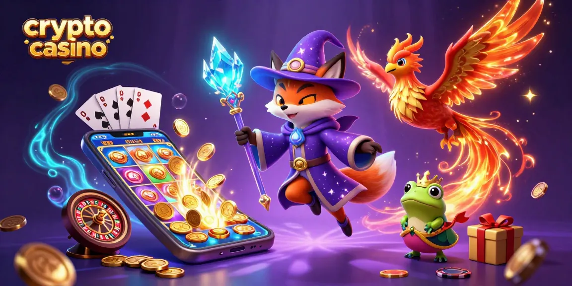 Jouez dans un crypto casino captivant avec des machines à sous et des personnages mystiques.