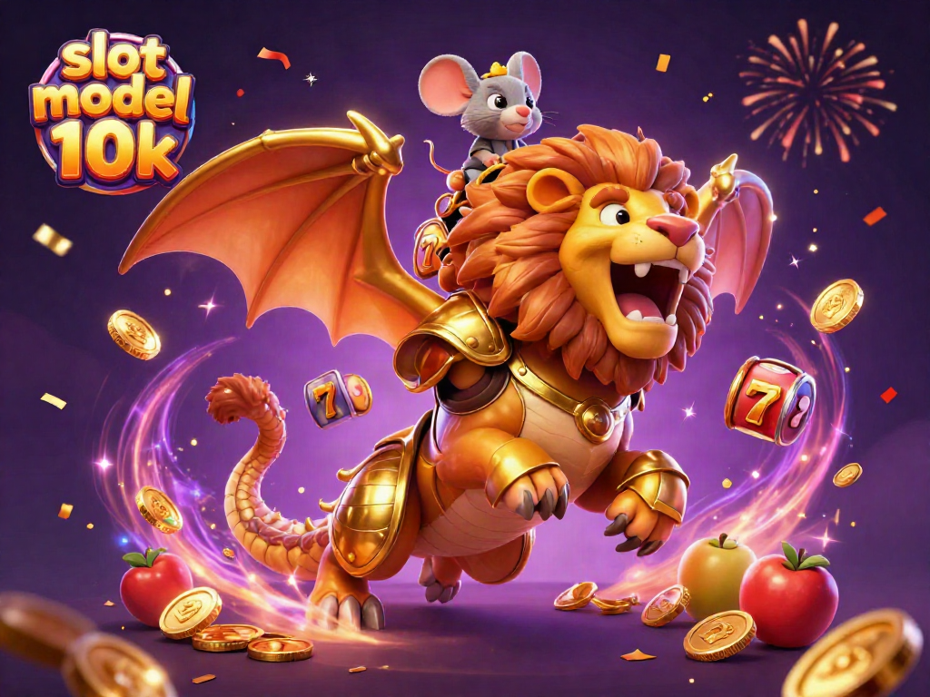 Experience thrilling spins and wins with slot modal 10k in this vibrant casino illustration.