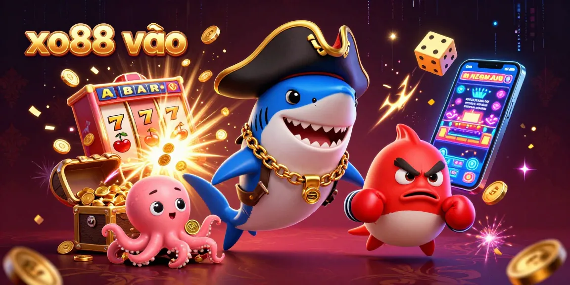 Spin the reels with xo88 vào in this dynamic 3D casino scene full of excitement and adventure.