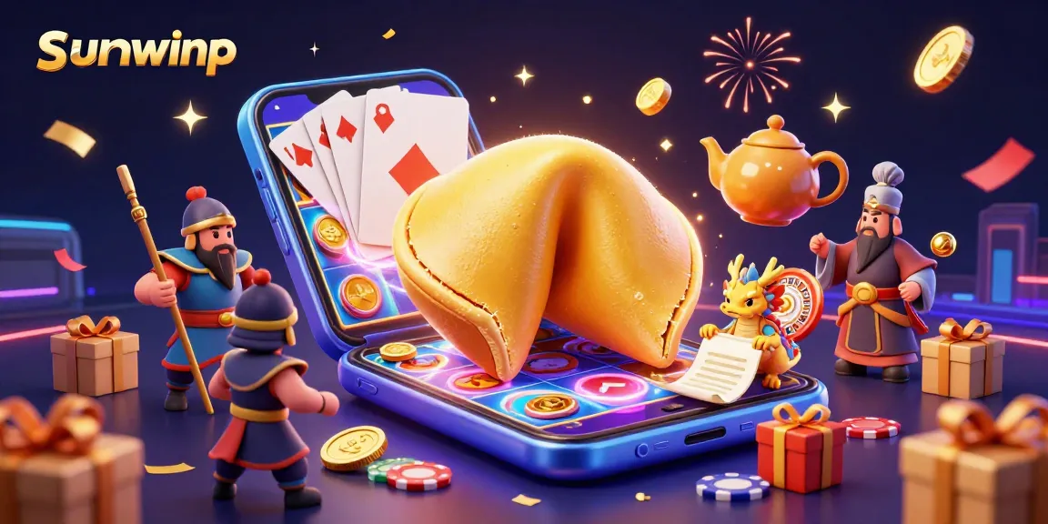 Win big with sunwinp in a vibrant casino fantasy featuring a lucky cookie and treasures