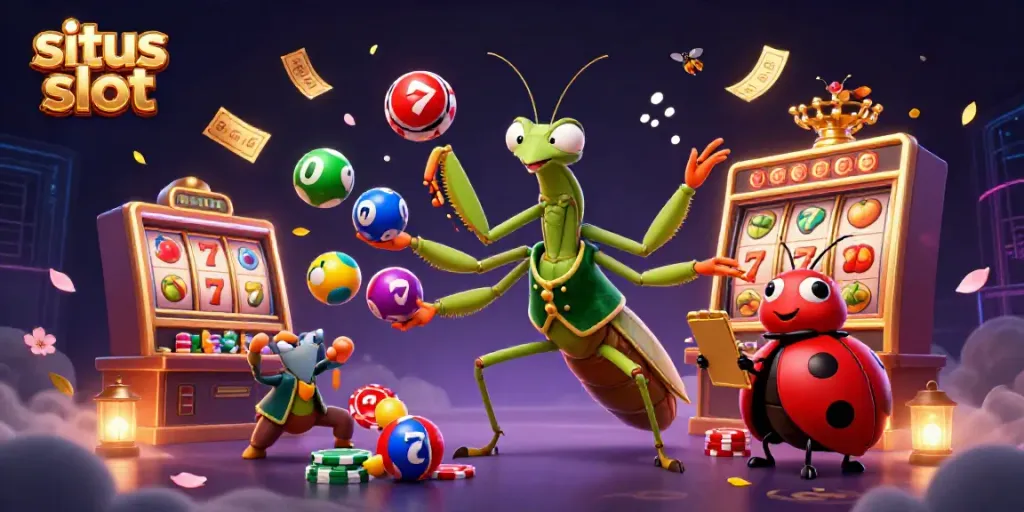 Situs slot scene showcasing vivid characters and dynamic elements in a vibrant casino atmosphere.