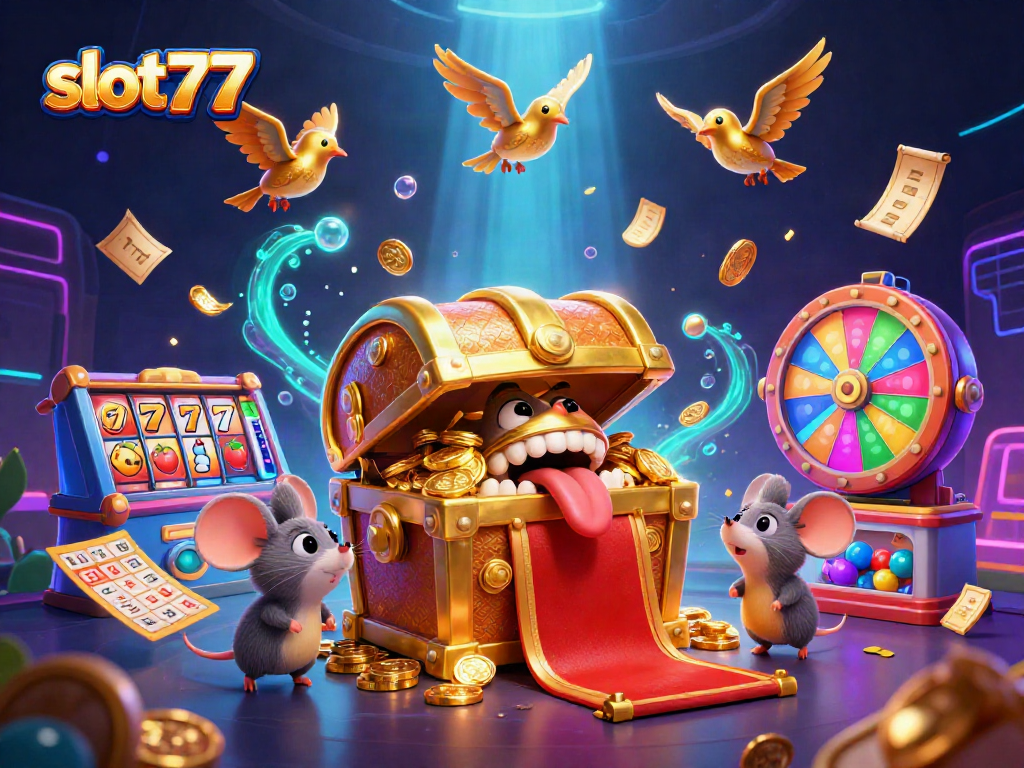 Menangkan jackpot slot777 dengan peti harta karun kartun yang memikat dan elemen permainan yang menggembirakan.