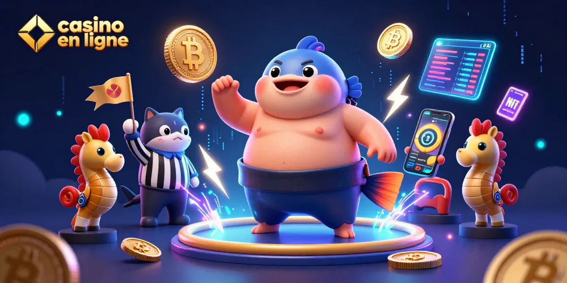 Vivez l'excitation palpitante d'un casino en ligne avec des personnages vibrants et des éléments de jeu crypto.