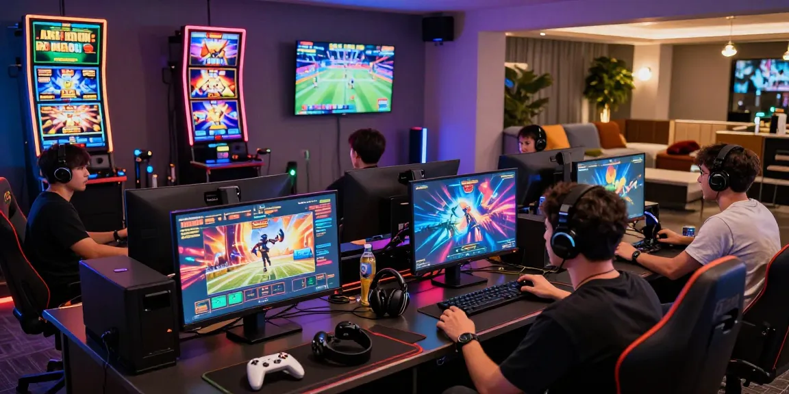 Exciting gaming atmosphere at Raja 328, players engaged in slots and sports betting.