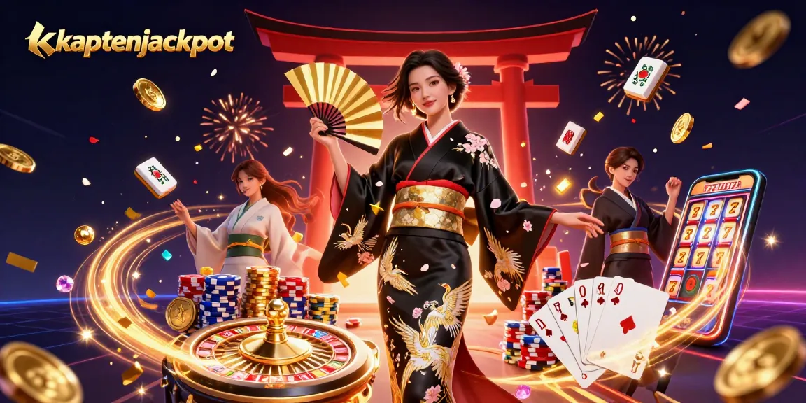 Experience winning spins with kaptenjackpot in this vibrant casino-themed digital art.
