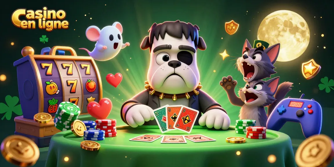 Jouer au casino en ligne avec des personnages ludiques et des machines à sous colorées dans une illustration 3D