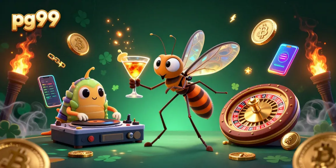 Spin to win at pg99 with a vibrant 3D casino scene featuring unique characters and elements.
