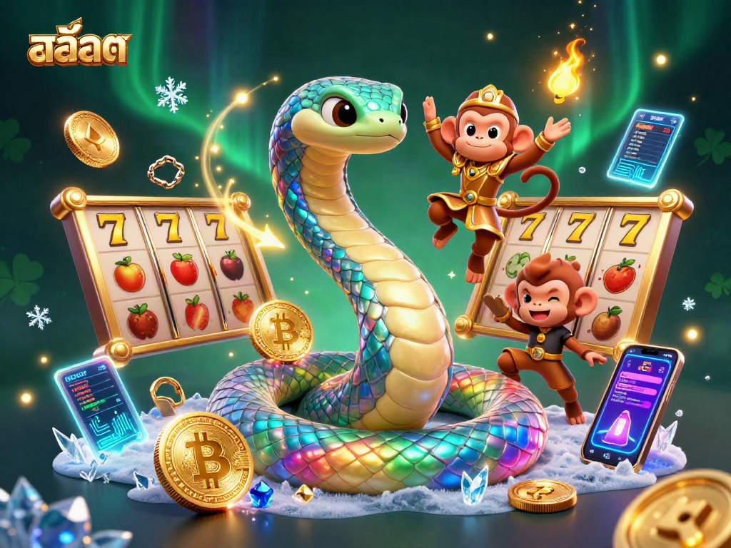 Experience thrilling สล็อต gameplay with vibrant characters and cryptocurrency elements in a magical casino setting.