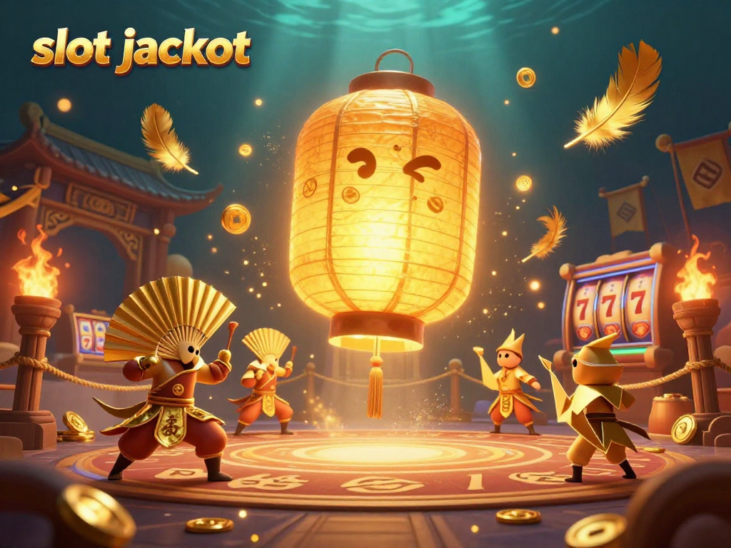 Spin the slot jackpot and win big in this dynamic 3D casino scene filled with fortune symbols.