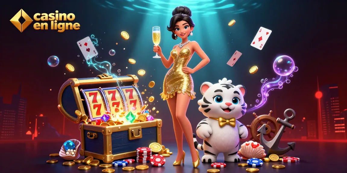 Vivez l'excitation avec un casino en ligne mettant en vedette une femme glamour et un tigre blanc porte-bonheur.