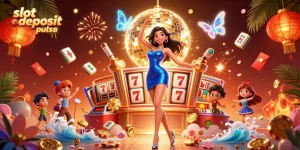 Engage in slot deposit pulsa fun with vibrant casino elements and captivating dance energy.